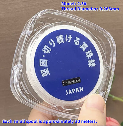 Premium  High‑Strength Japanese Pearl Thread, Durable Stringing Cord for Pearl Necklace Repair