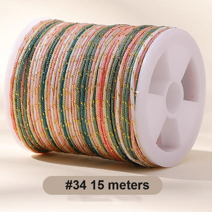 0.8mm  Magic Shine Jade Braid String - Gold Gradient Braiding Rope Material Pack for DIY Bracelet Making