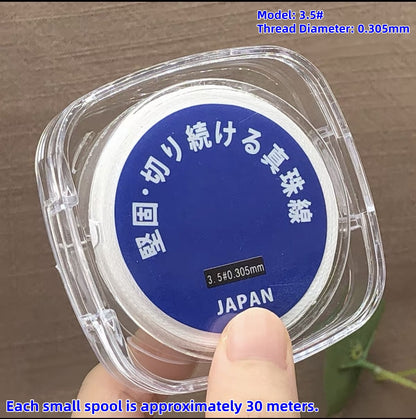 Premium  High‑Strength Japanese Pearl Thread, Durable Stringing Cord for Pearl Necklace Repair