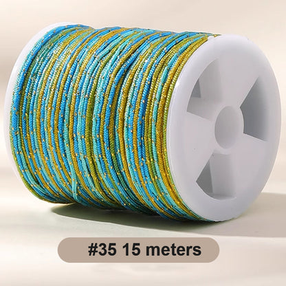 0.8mm  Magic Shine Jade Braid String - Gold Gradient Braiding Rope Material Pack for DIY Bracelet Making