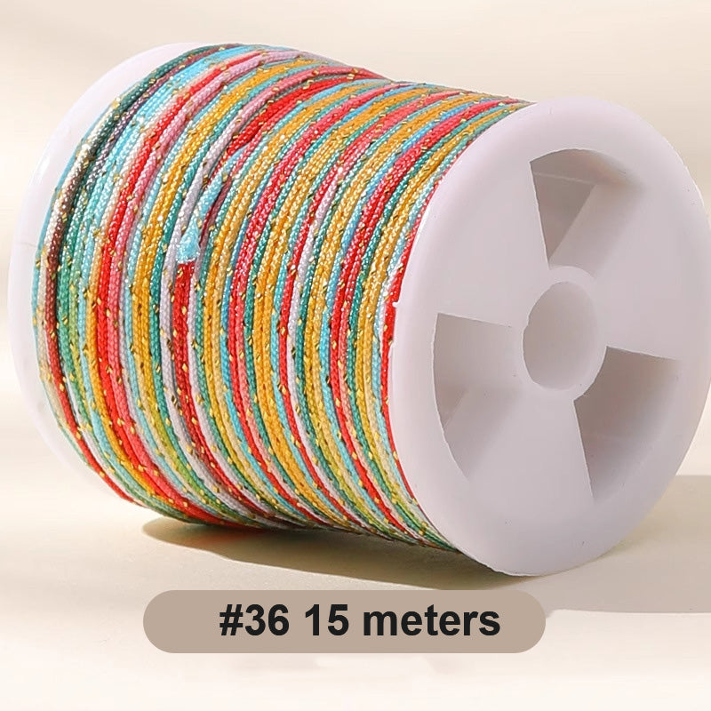 0.8mm  Magic Shine Jade Braid String - Gold Gradient Braiding Rope Material Pack for DIY Bracelet Making