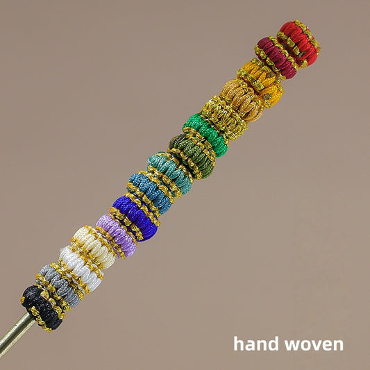10PCS Handmade Seamless Flat Knot Coil, Handwoven Red Cord, DIY Bracelet & Pendant Connector, Jewelry Making Findings