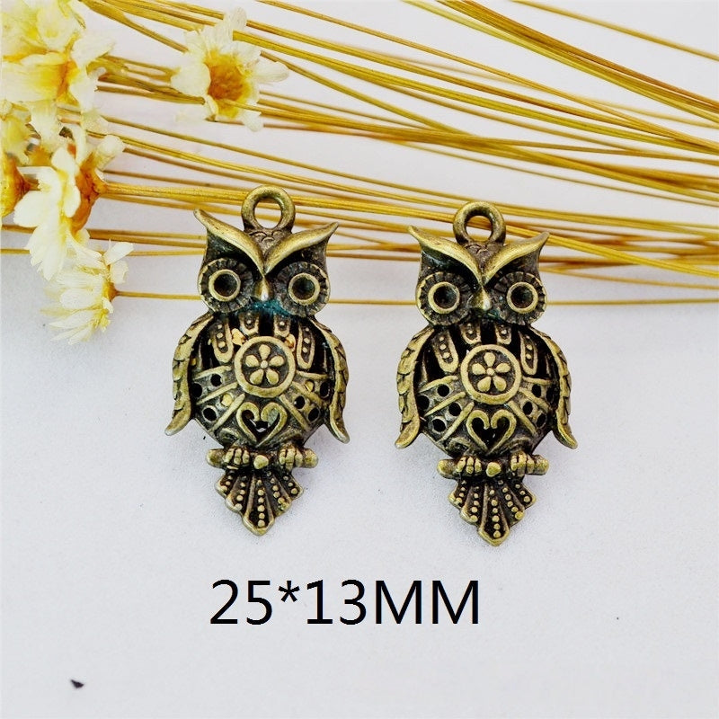 Retro Hollow Owl Charm - 3D Vintage Owl Pendant Boho Accessory