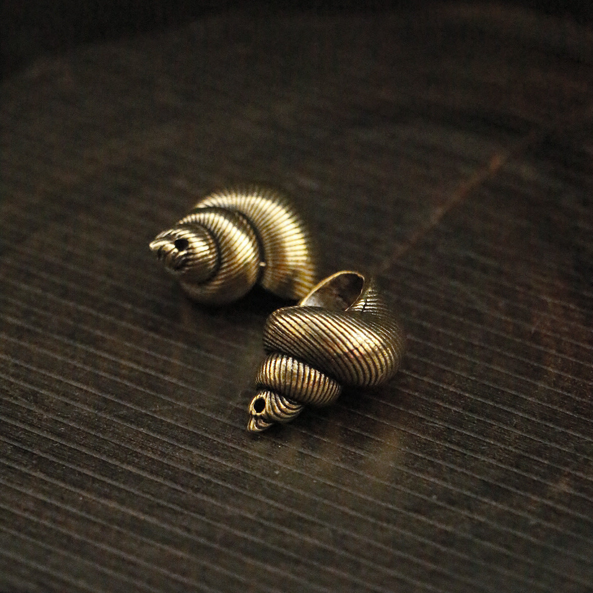 Vintage Brass Conch Shell Charm - Tiny Ocean-Inspired Pendant for Jewelry Making, Beach Lover Gift