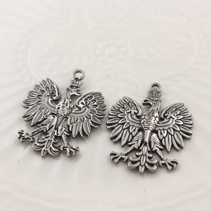 Retro New Style Stainless Steel Eagle Pendant | Polish National Symbol Eagle Charm, Unique Religious & Cultural Jewelry