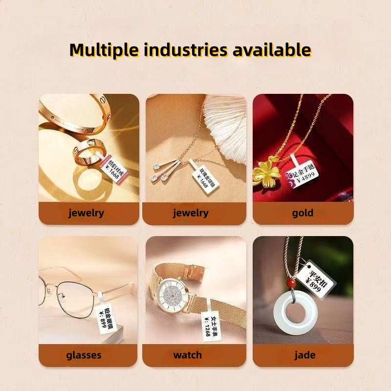 Sally Style Jewelry Label Printer, Portable Tag Printer for Jewelry Display and Packaging, Bluetooth Label Maker for Small Business