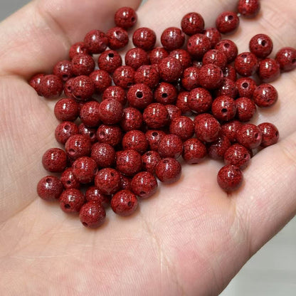Natural Cinnabar Beads Strand, Low Content Transparent Beads, Raw Crystal Sand Pressed Beads, DIY Jewelry Making Supplies Wholesale