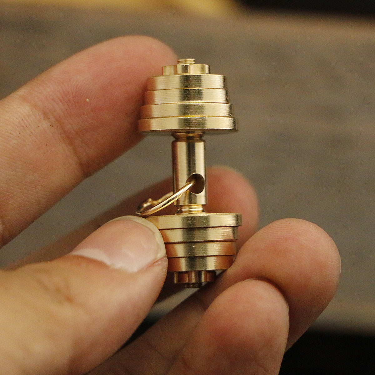 Vintage Brass Detachable Mini Dumbbell Charm - Tiny Fitness Pendant for Jewelry Making, Gift