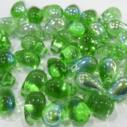 10PCS Czech Glass Beads 6*9mm | Horizontal Hole Water Drop Shape for Jewelry Making