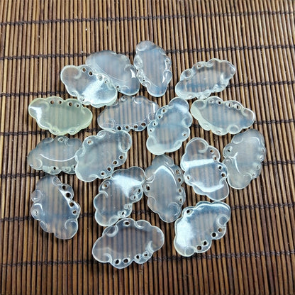 23*14mm Natural Xiuyu Jade Cloud Charms, Carved Green Jade Pendant Beads for DIY Earrings, Hairpins, Necklace, Jewelry Making Supplies