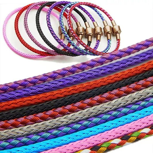 3mm Colorful Braided Stainless Steel Rope -  Dainty Jewelry Handmade Bangle for Her （1 Meter）