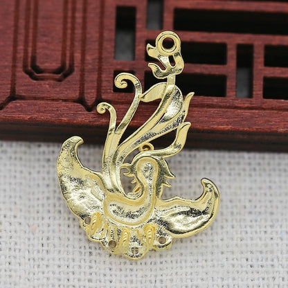 1 Pair Tarnish Resistant 24K Gold Plated Brass Phoenix Multi-Hole Connector – 29x21mm DIY Jewelry Link Pendant