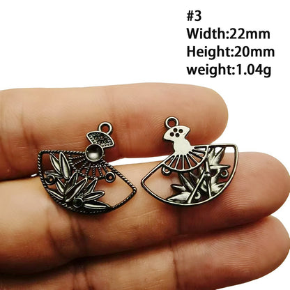 A Series of Charm 4: 10PCS Dark Gothic Black Flower Animal Pendants, Vintage Charm for DIY Jewelry, Retro Dark Style Pendant for Necklace or Earrings