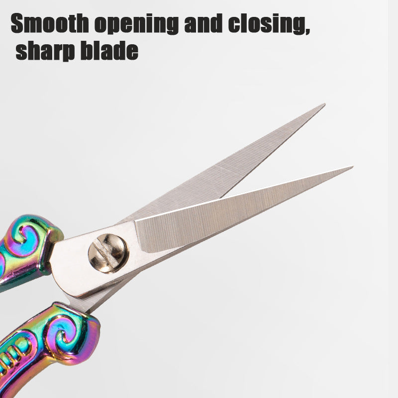 Vintage Stainless Steel Sewing Scissors, Retro Thread Snips, Small Handcraft Shears for Embroidery, DIY Needlework & Home Use