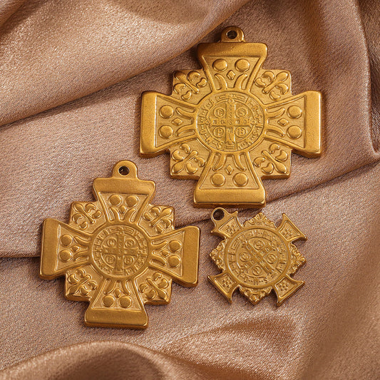 Stainless Steel Cross Queen Pharaoh Pendant - Unique Designed Statement Jewelry Charm for Necklaces