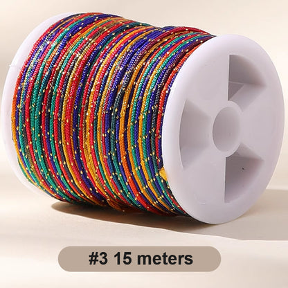 0.8mm  Magic Shine Jade Braid String - Gold Gradient Braiding Rope Material Pack for DIY Bracelet Making