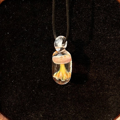 Handmade Glass Jellyfish Pendant | Translucent Ocean Animal Charm | DIY Jewelry Making Accessory for Necklaces