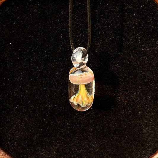 Handmade Glass Jellyfish Pendant | Translucent Ocean Animal Charm | DIY Jewelry Making Accessory for Necklaces