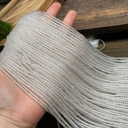 3mm Natural White Crystal Round Beads - Tiny White Quartz Beads for DIY Jewelry Making, Bracelets/Necklaces