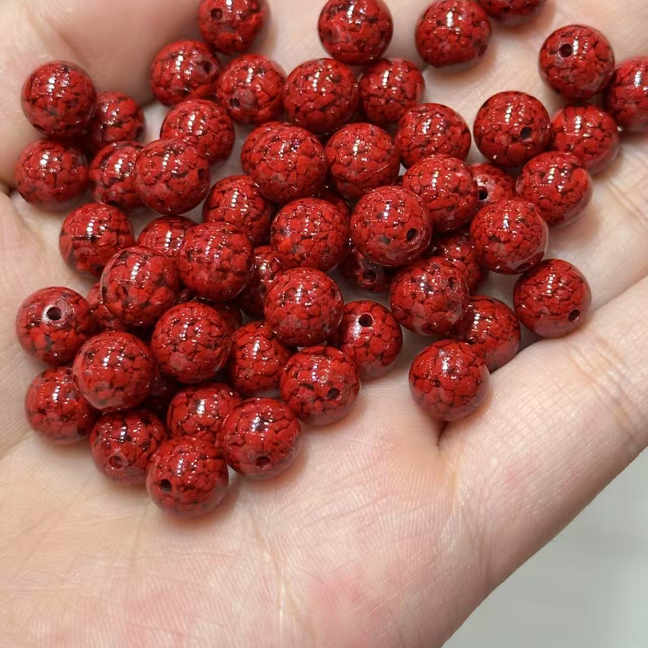 Natural Cinnabar Beads Strand, Low Content Transparent Beads, Raw Crystal Sand Pressed Beads, DIY Jewelry Making Supplies Wholesale