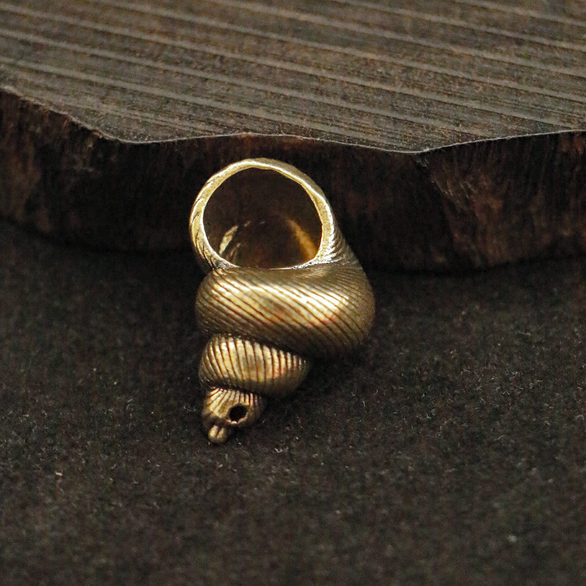 Vintage Brass Conch Shell Charm - Tiny Ocean-Inspired Pendant for Jewelry Making, Beach Lover Gift