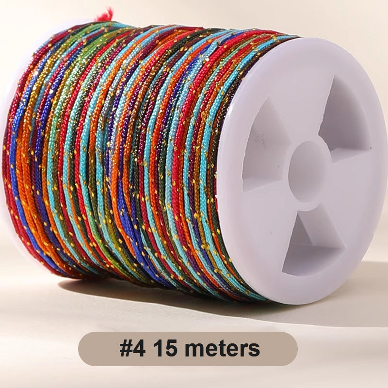 0.8mm  Magic Shine Jade Braid String - Gold Gradient Braiding Rope Material Pack for DIY Bracelet Making