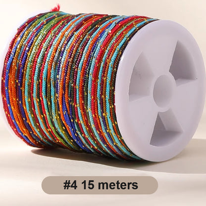 0.8mm  Magic Shine Jade Braid String - Gold Gradient Braiding Rope Material Pack for DIY Bracelet Making