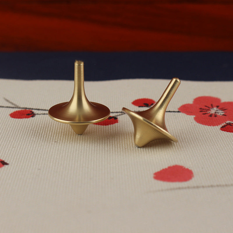 2PCS Brass Fidget Spinners, Vintage Solid Brass Spinning Top, Retro Desk Toy, Stress Relief Metal Spinner