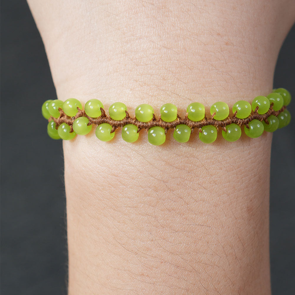 Handmade Beaded Grape Bracelet, DIY Woven Fruit Jewelry, Cute Boho Bracelet for Women, Unique Handmade Gift