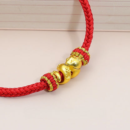 10PCS Handmade Seamless Flat Knot Coil, Handwoven Red Cord, DIY Bracelet & Pendant Connector, Jewelry Making Findings