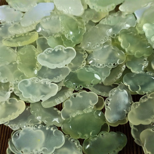 23*14mm Natural Xiuyu Jade Cloud Charms, Carved Green Jade Pendant Beads for DIY Earrings, Hairpins, Necklace, Jewelry Making Supplies