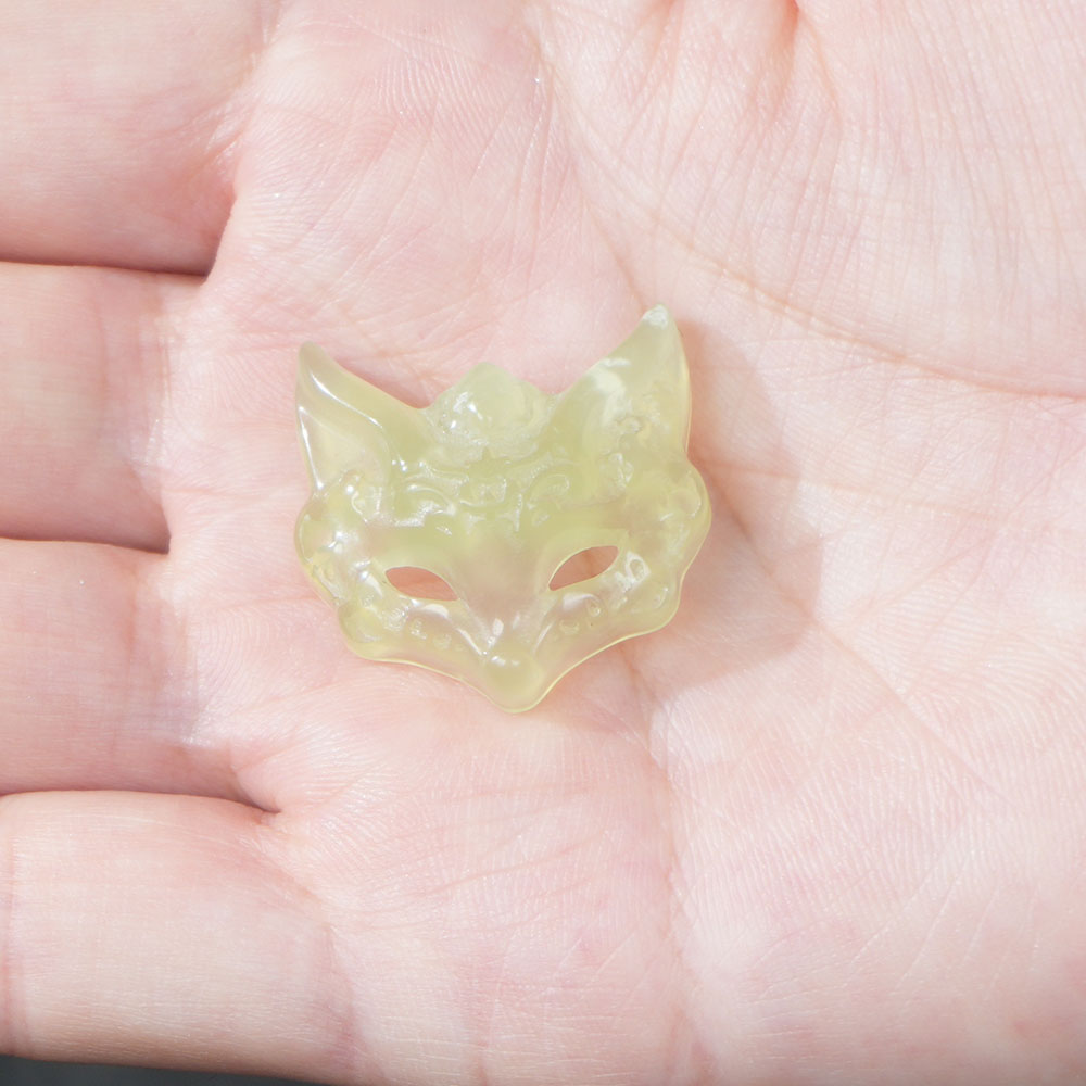 Hand Carved Xiuyan Jade Fox Mask Pendant, Natural Jade Amulet Necklace Charm, DIY Jewelry Making Supplies, Spiritual Protection Talisman