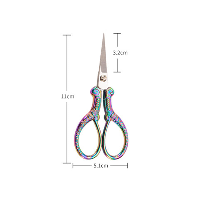 Vintage Stainless Steel Sewing Scissors, Retro Thread Snips, Small Handcraft Shears for Embroidery, DIY Needlework & Home Use