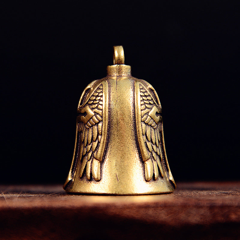 Vintage Brass Cross Bell, Handcrafted Religious Charm, Perfect for Jewelry Making & Wind Chimes