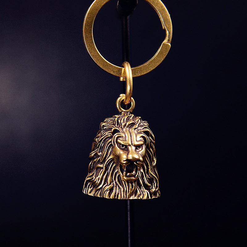 Vintage Brass Lion Bell, Handcrafted Animal Charm, Perfect for Jewelry Making & Wind Chimes