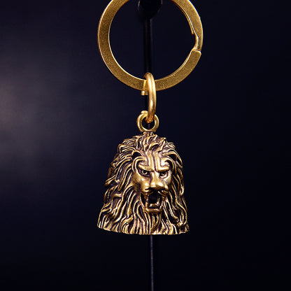 Vintage Brass Lion Bell, Handcrafted Animal Charm, Perfect for Jewelry Making & Wind Chimes