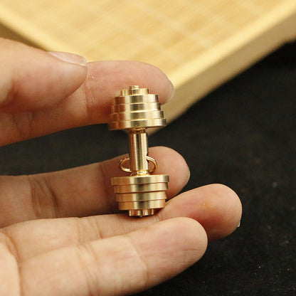 Vintage Brass Detachable Mini Dumbbell Charm - Tiny Fitness Pendant for Jewelry Making, Gift