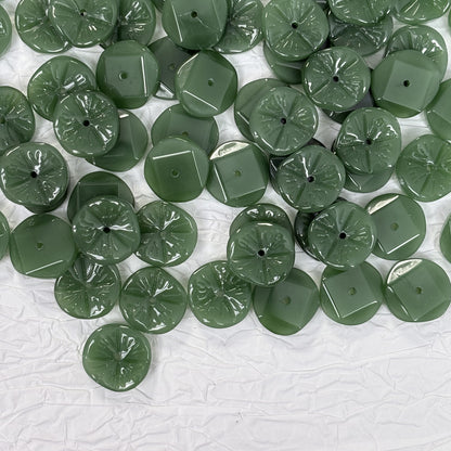 20PCS 16mm Glass Lotus Leaf Beads, Handmade Lampwork Charms for DIY Jewelry Making, Floral Craft Supplies