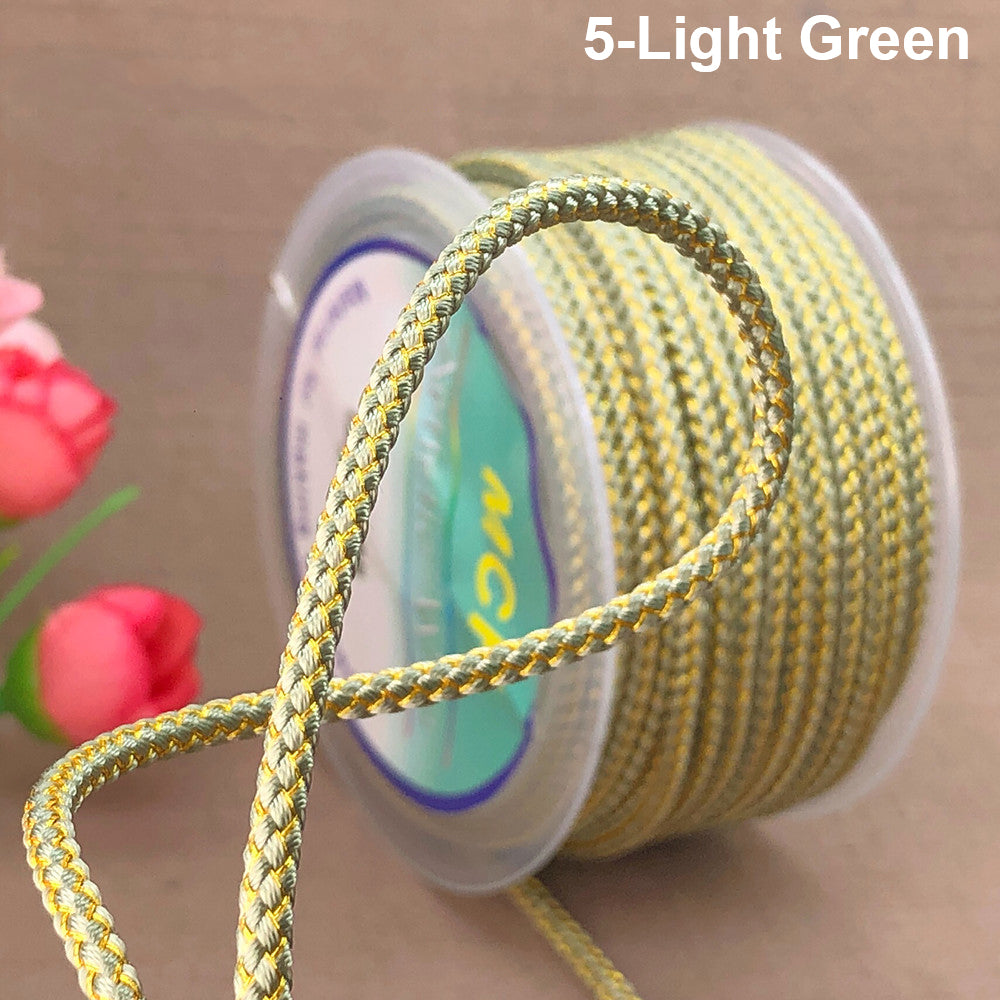 3mm Braided Dragon Pattern Cord | Gold Thread & Cored Styles for Jewelry Making