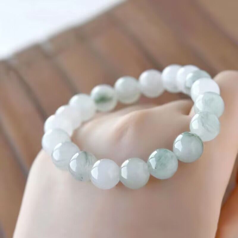 Tian Shan Jade Bracelet - Natural Green Jade Stone Bracelet, Handcrafted Gemstone Jewelry