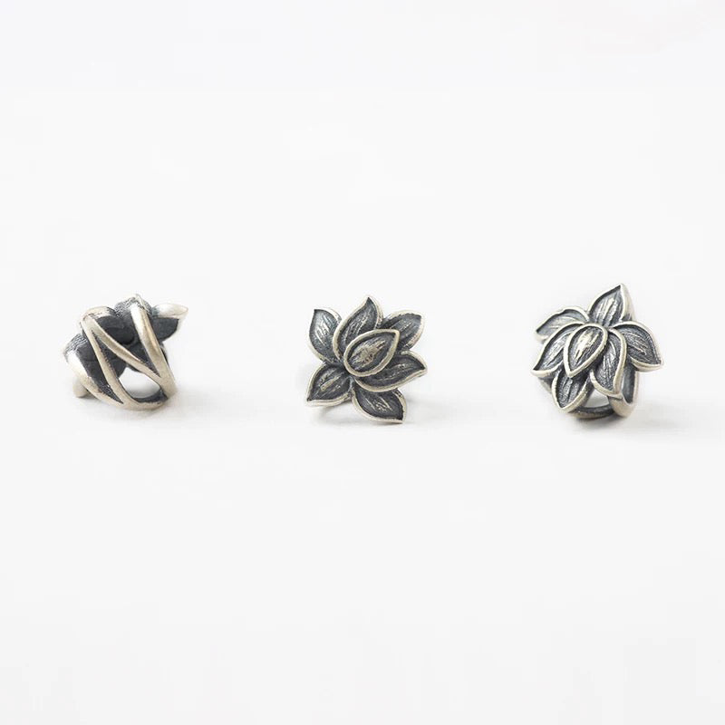 10PCS Vintage Lotus Necklace Clasps, Pendant Connector, Jewelry Finding