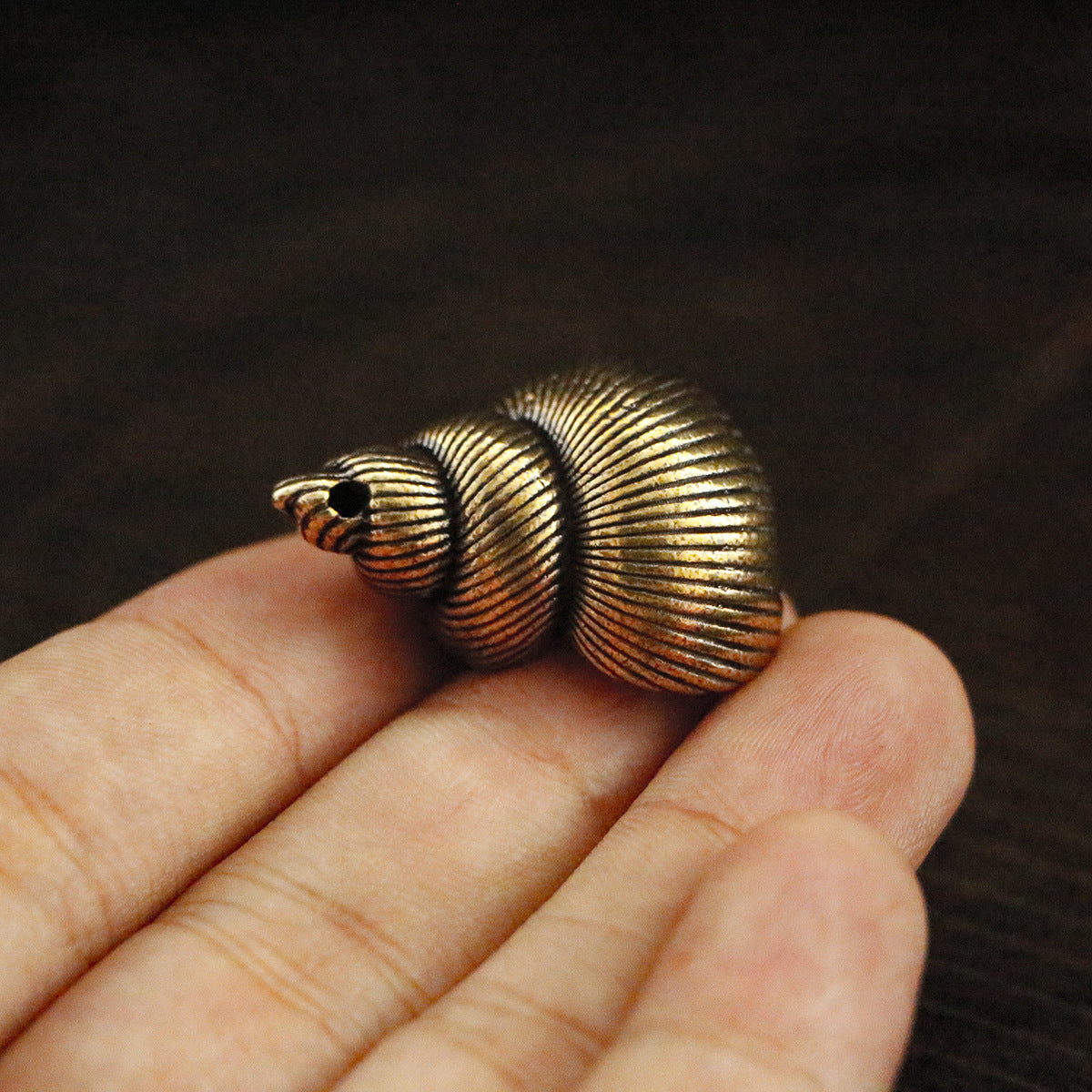 Vintage Brass Conch Shell Charm - Tiny Ocean-Inspired Pendant for Jewelry Making, Beach Lover Gift