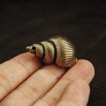 Vintage Brass Conch Shell Charm - Tiny Ocean-Inspired Pendant for Jewelry Making, Beach Lover Gift