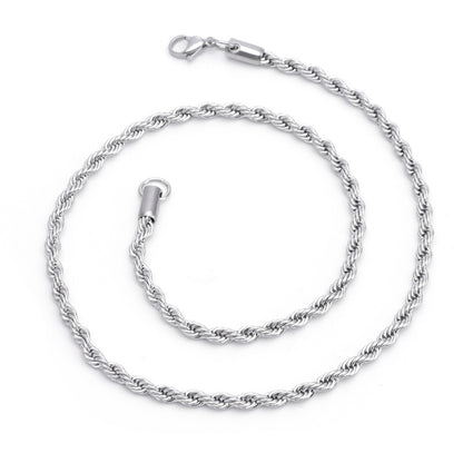 2mm Stainless Steel Rope Chain Twist Chain Necklace