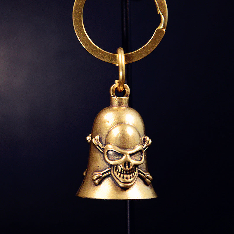 Vintage Brass Skull Bell, Handcrafted Charm, Perfect for Gothic Jewelry & Wind Chimes