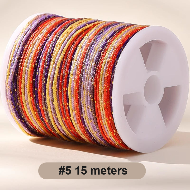 0.8mm  Magic Shine Jade Braid String - Gold Gradient Braiding Rope Material Pack for DIY Bracelet Making