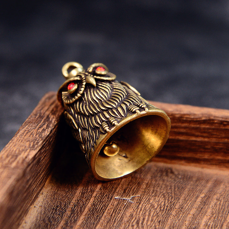 Vintage Brass Owl Bell, Handcrafted Charm, Perfect for Wind Chimes & Jewelry Making