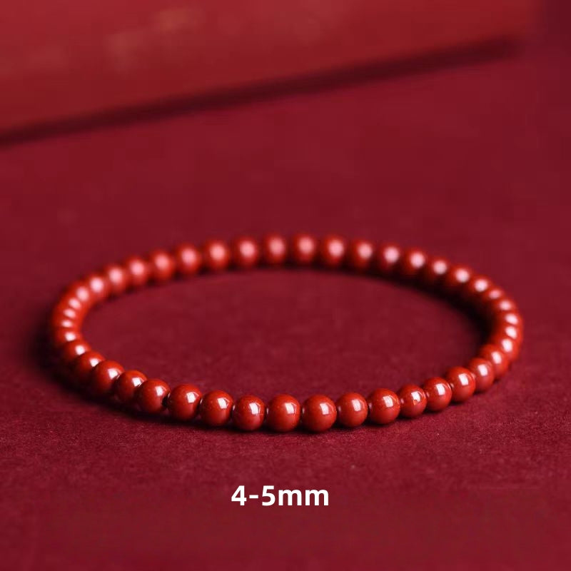Natural Cinnabar Beaded Bracelet, High Content Raw Cinnabar Prayer Beads, Handmade Healing Jewelry, Meditation Mala Gift