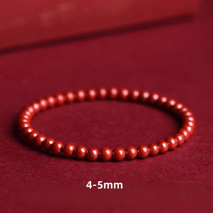 Natural Cinnabar Beaded Bracelet, High Content Raw Cinnabar Prayer Beads, Handmade Healing Jewelry, Meditation Mala Gift