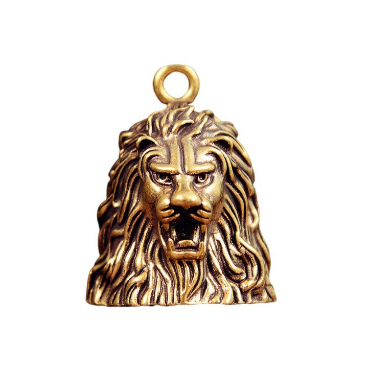 Vintage Brass Lion Bell, Handcrafted Animal Charm, Perfect for Jewelry Making & Wind Chimes
